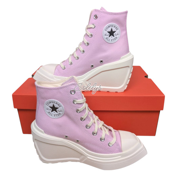 Converse Chuck 70 De Luxe Wedge Womens 5.5 Stardust Lilac Pink Platform Sneaker - Picture 1 of 10